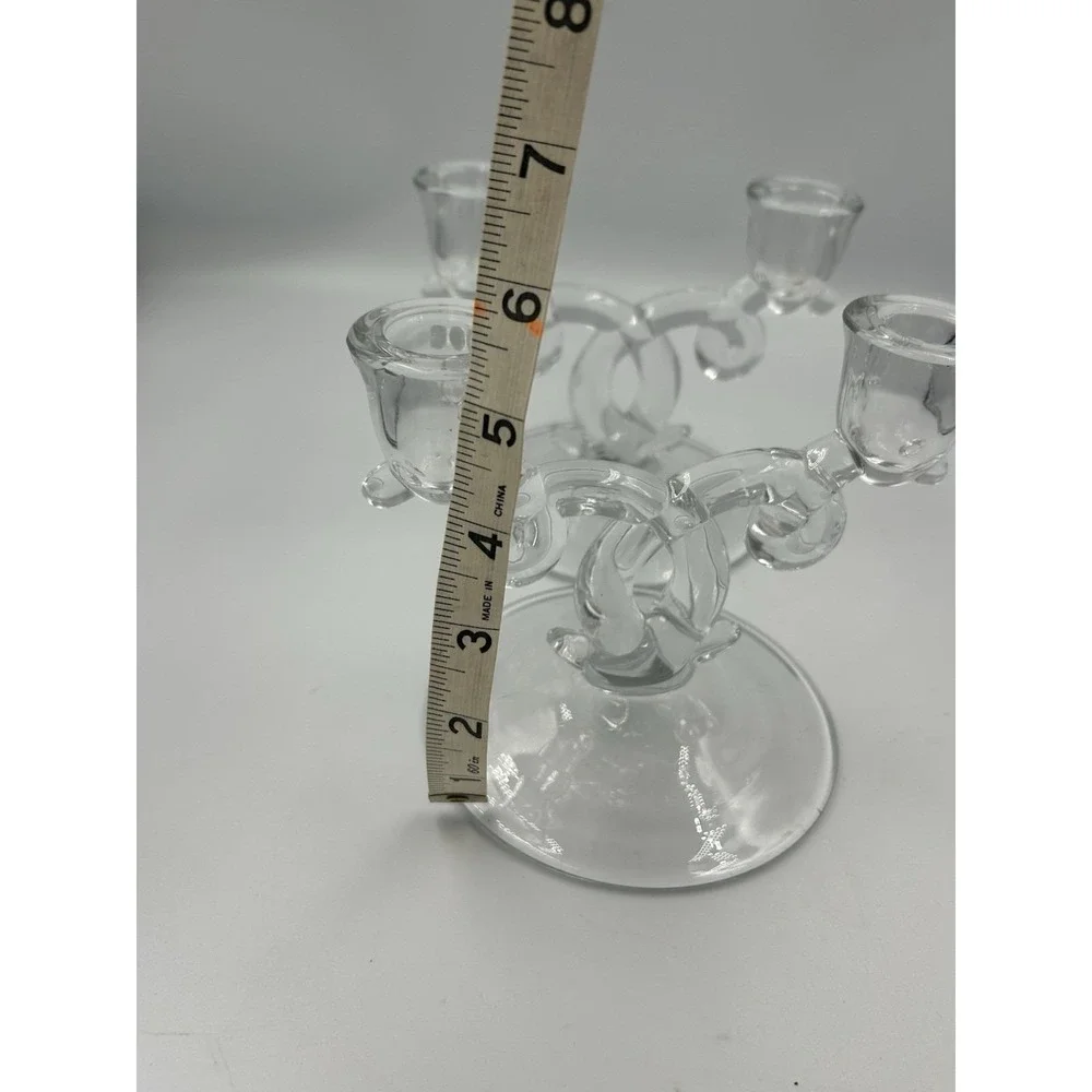 Vintage Glass Candlesticks Duette by Fostoria. 1930s to The 1940s Set of 2 Rare
